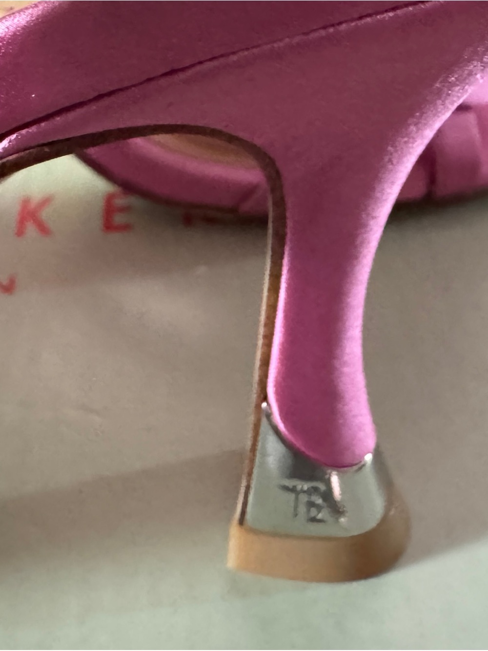 Ted Baker Pink Satin Slingback Heels with Rosette Detail - Picture 3 of 11
